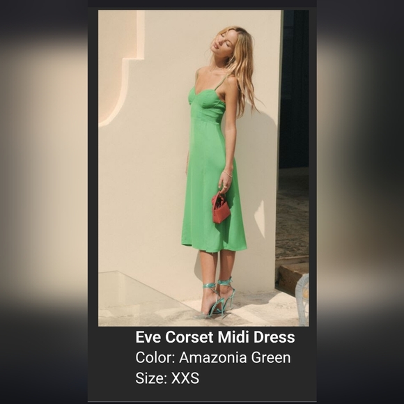 Dynamite Green Corset Midi dress XXS - Picture 7 of 7